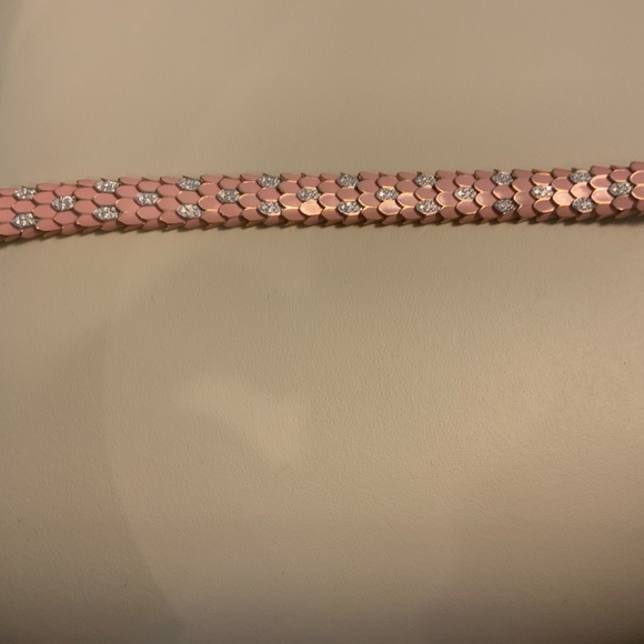 Pink Roberto Coin Cobra 18KT PINK Enamel & Diamond Bracelet 7” - Picture 7 of 11